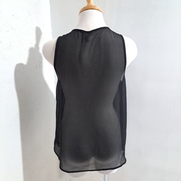 Temperance | Black sheer beaded sleevless shirt - Picture 5 of 9